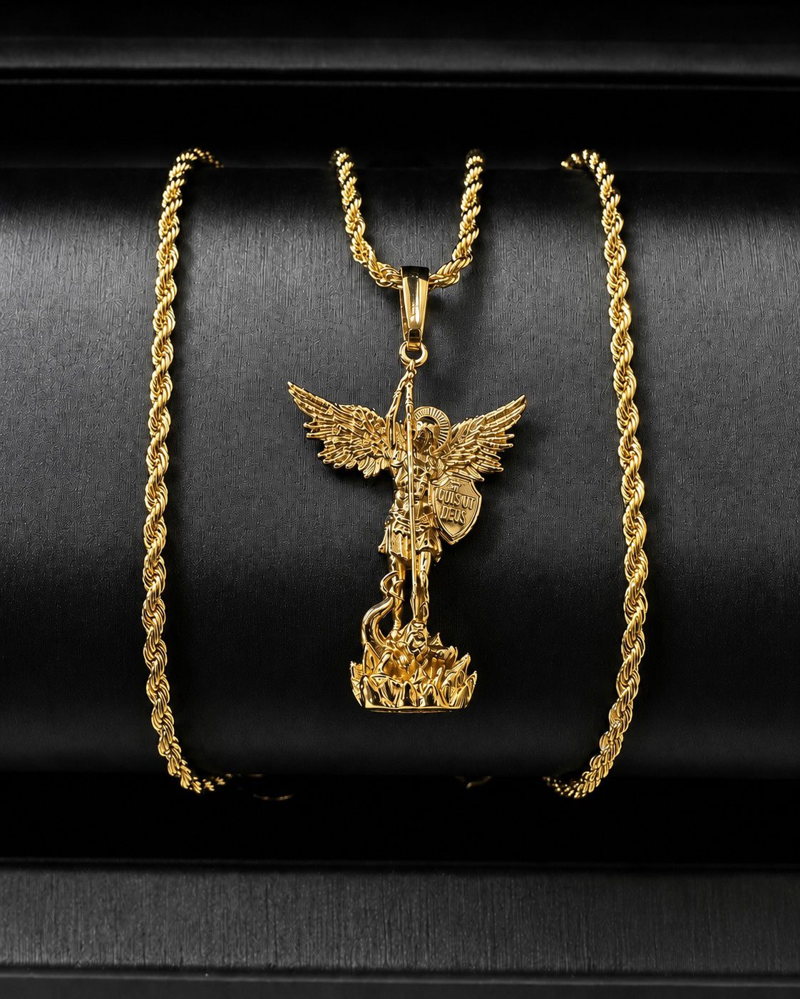 DIJE SAN MIGUEL ESCUDO 21X39MM  6346 Oro laminado Luxus