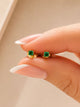 TOPO CHISPA 2.5MM VERDE ESMERALDA Ref: 6363 Oro laminado Luxus
