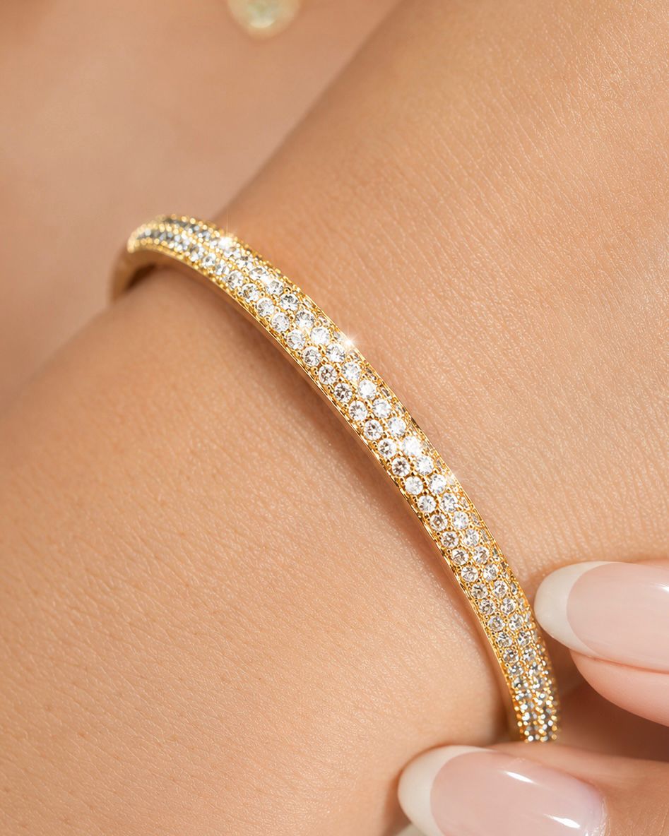 PULSERA ARO HILERA SWAROVSKI 6335 Oro laminado Luxus