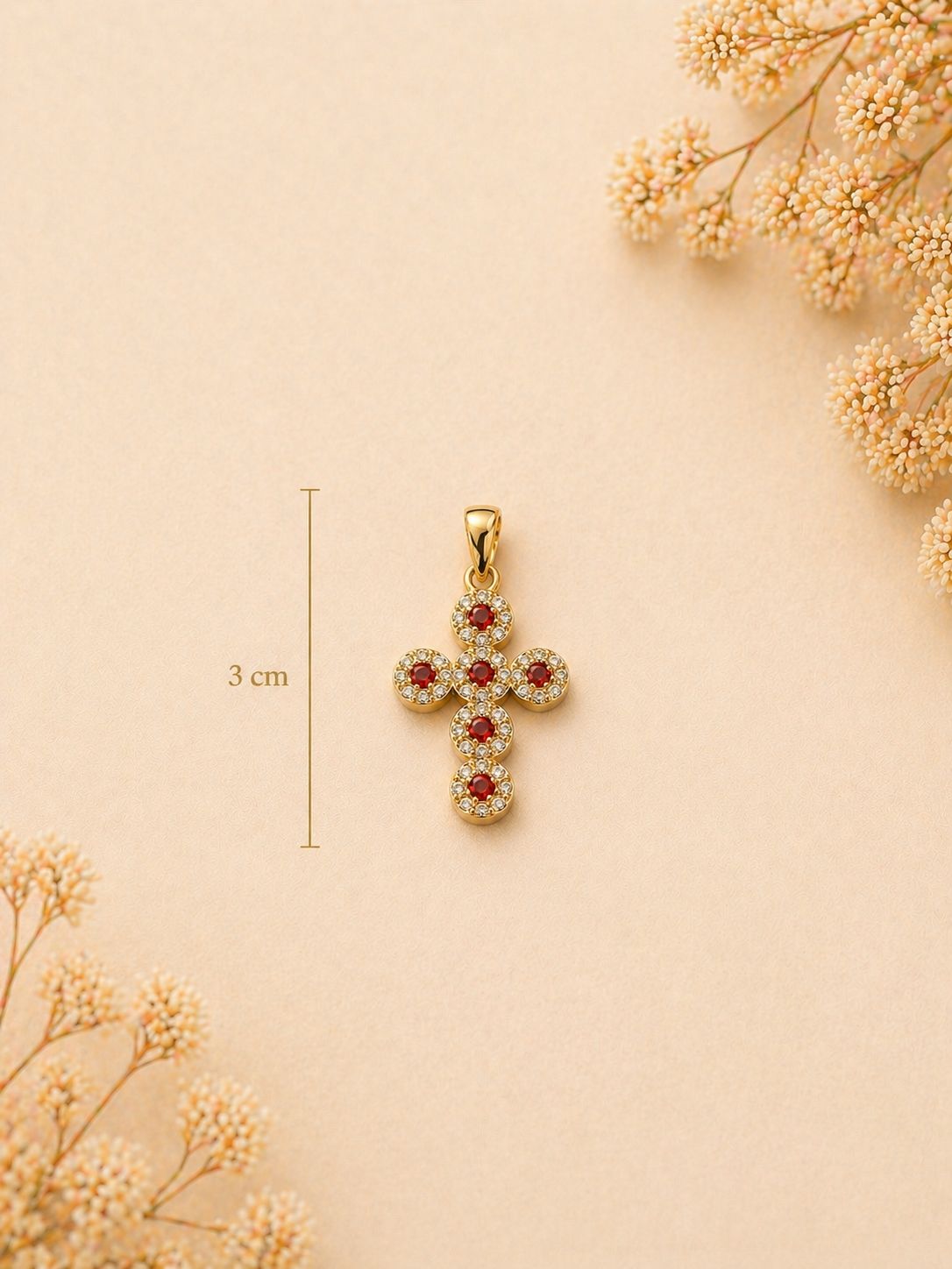 DIJE CRUZ SWAROVSKI  3CM 6212 Oro laminado Luxus