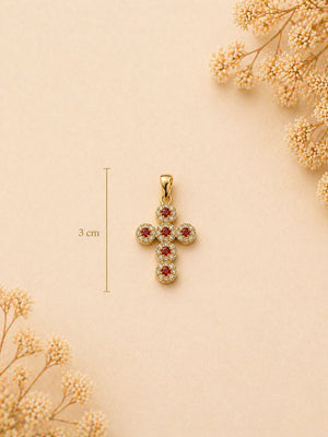 DIJE CRUZ SWAROVSKI  3CM 6212 Oro laminado Luxus