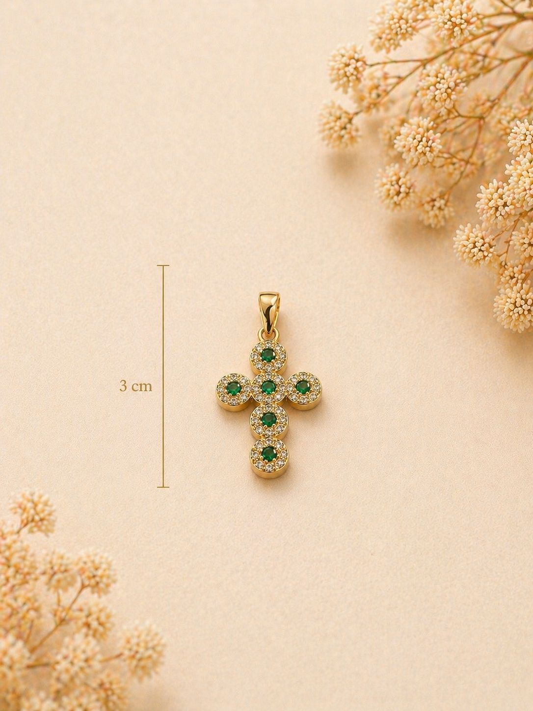 DIJE CRUZ SWAROVSKI  3CM 6212 Oro laminado Luxus