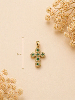 DIJE CRUZ SWAROVSKI  3CM 6212 Oro laminado Luxus