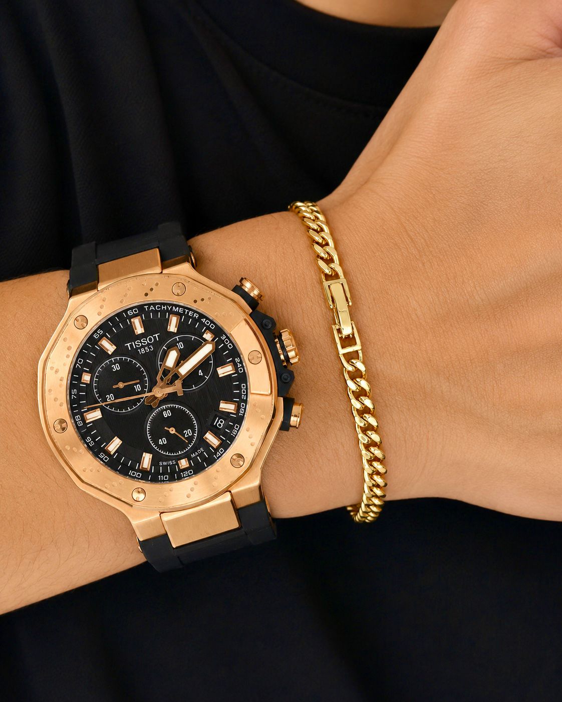 PULSERA CUBANA FORJADA 18 CM 4 MM 5246 OrolaminadoLuxus