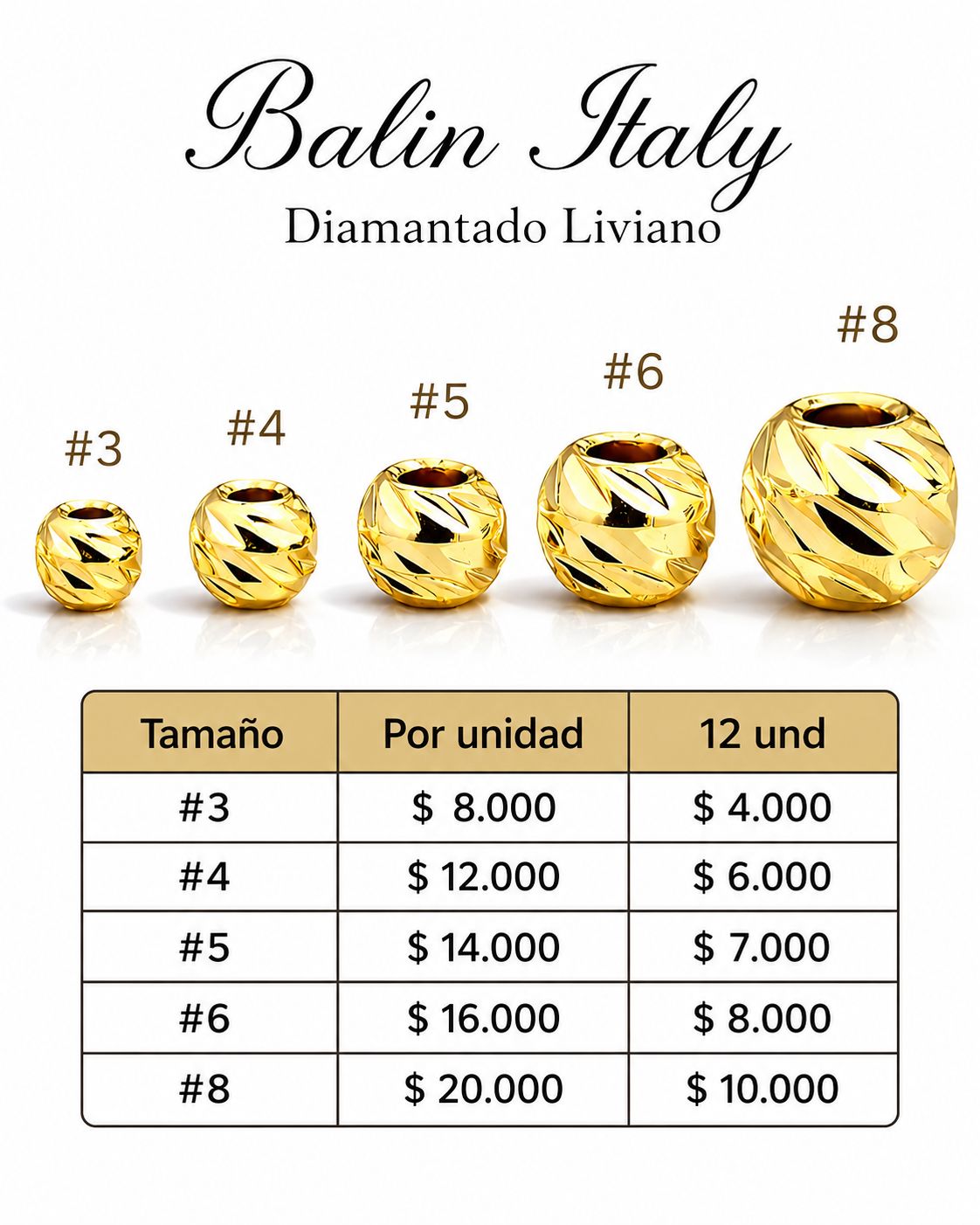 BALIN ITALY DIAMANTADO Oro laminado Luxus