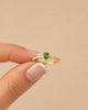 ANILLO GOTA CENTRO VERDE ESMERALDA 6329 Oro laminado Luxus