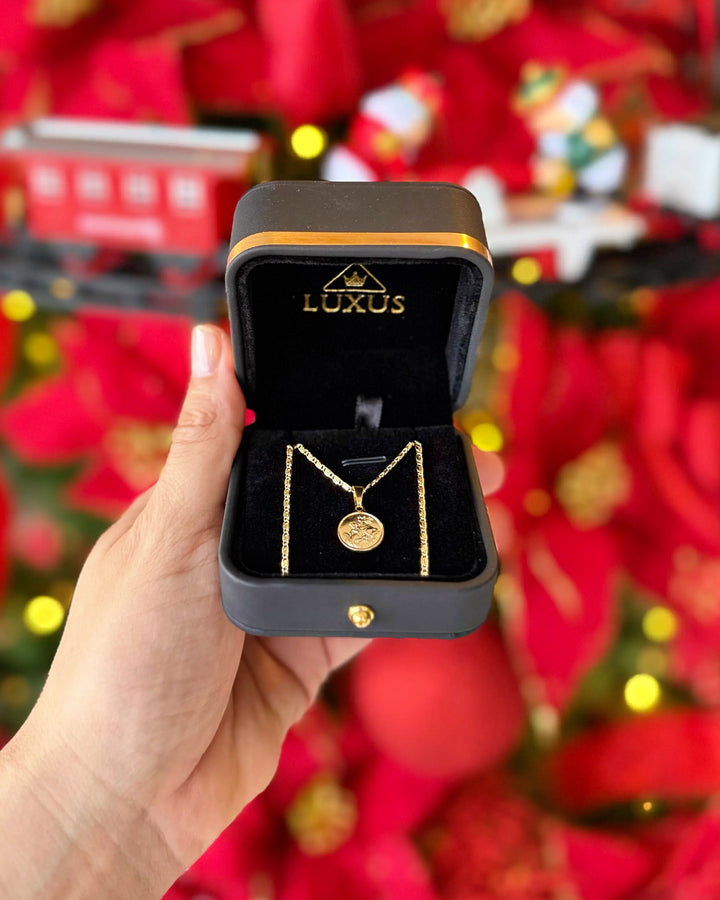 SET NAVIDAD CADENA CARACOL 2 MM 65 CM + DIJE OrolaminadoLuxus