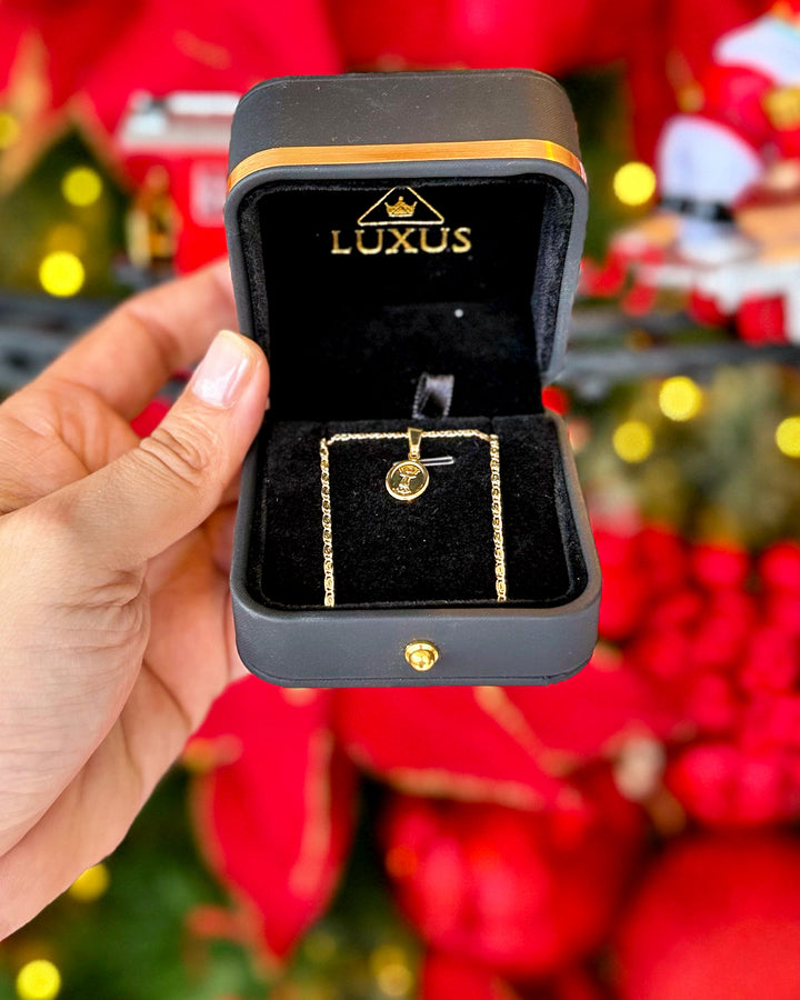 SET NAVIDAD CADENA CARACOL 2 MM 65 CM + DIJE OrolaminadoLuxus