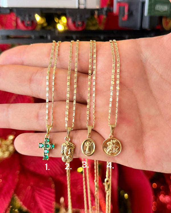 SET NAVIDAD CADENA CARACOL 2 MM 65 CM + DIJE OrolaminadoLuxus