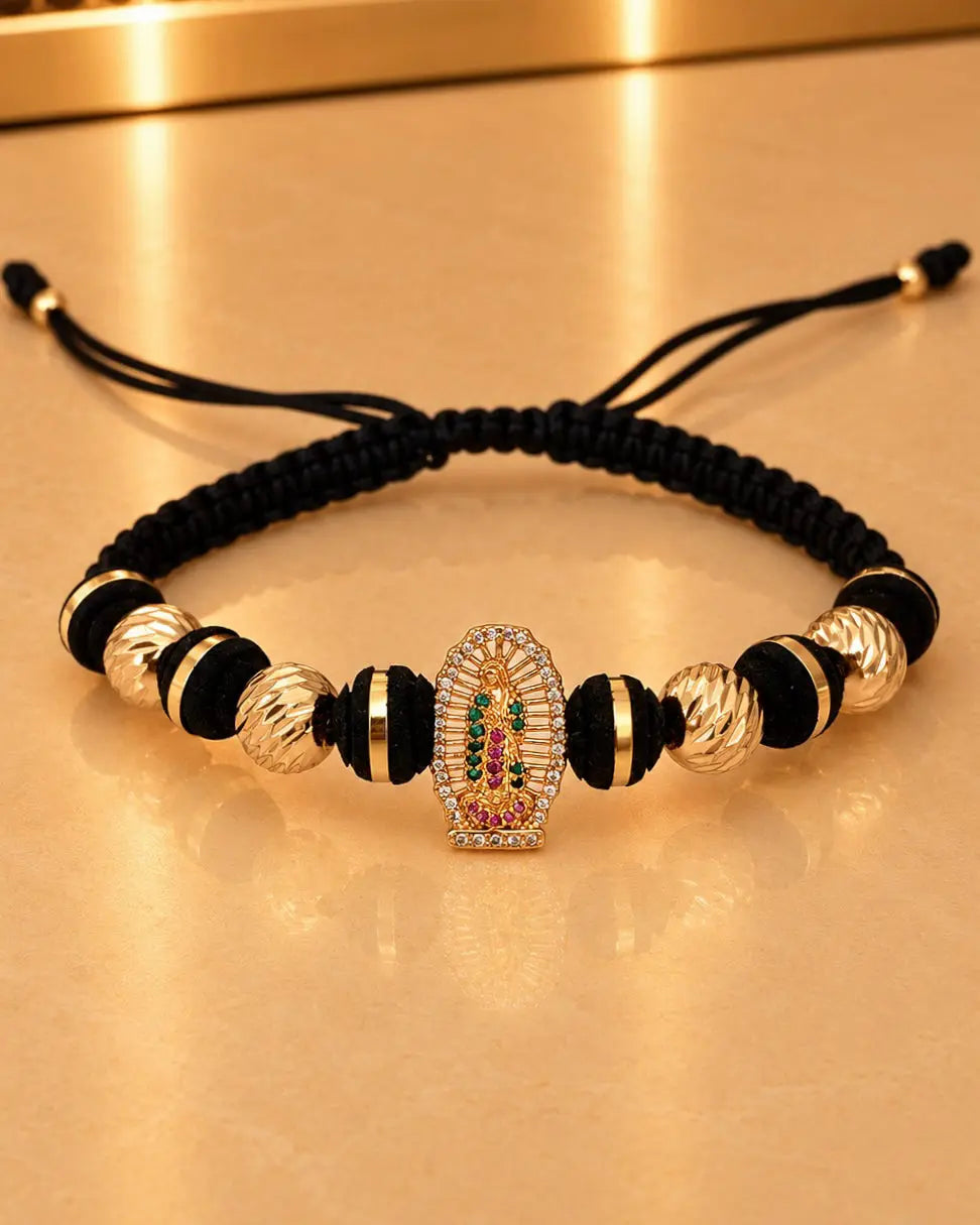 BRAZALETE VIRGEN GUADALUPE DIAMANTADO 8MM 6660