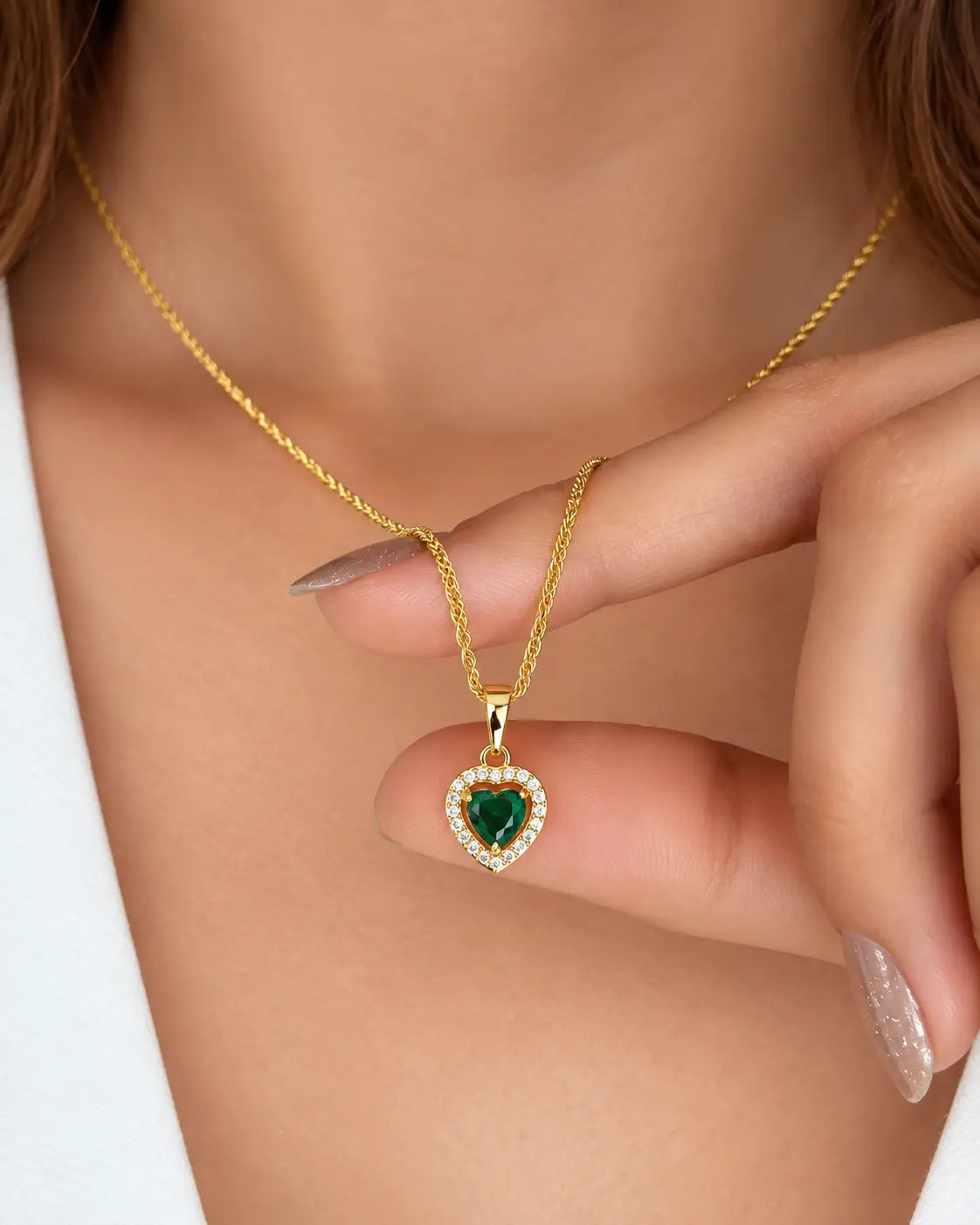 Dije corazón amor verde referencia 6170