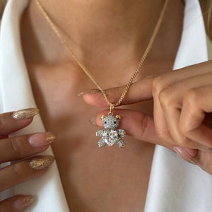 OSO ROSE CORAZÓN CRISTAL ID: 3994 OrolaminadoLuxus