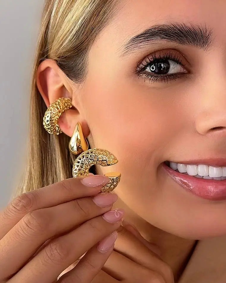 EARCUFF CHUNKY FILIGRANA ID: 4109 OrolaminadoLuxus