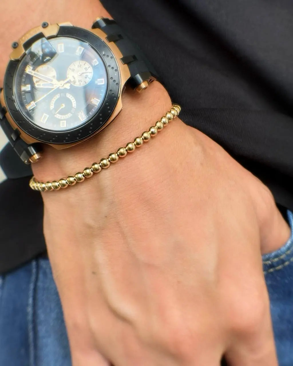 BRAZALETE FULL BALINES DORADO OrolaminadoLuxus