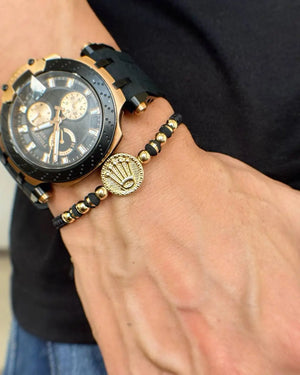 BRAZALETE DIJE ROLEX TEJIDA B5MM  3626 OrolaminadoLuxus