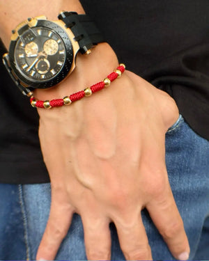 BRAZALETE BOLA 6MM DENARIO NUDOS FRANCISCANO 838 OrolaminadoLuxus