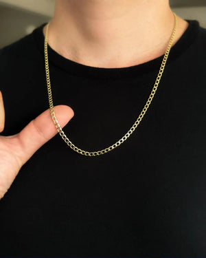 CADENA CUBANA PLANA 3,5 MM 65 CM  5487 Oro laminado Luxus