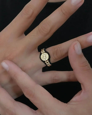 ANILLO ARTESANAL SAN BENITO AJUSTABLE 4949 OrolaminadoLuxus
