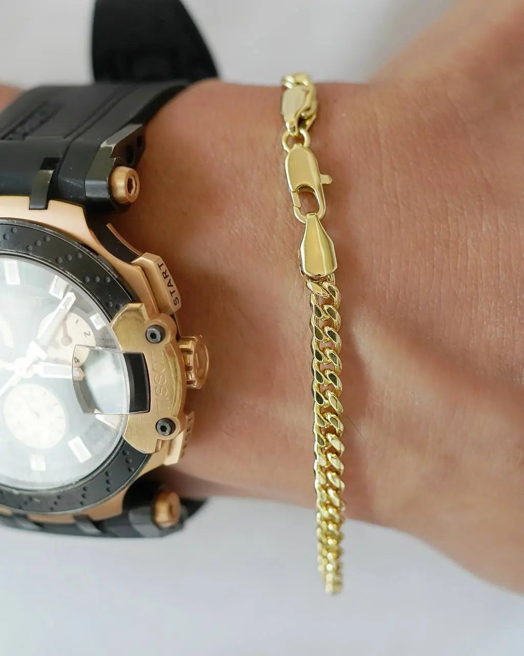 PULSERA CUBANA 4MM 19CM 4716 OrolaminadoLuxus