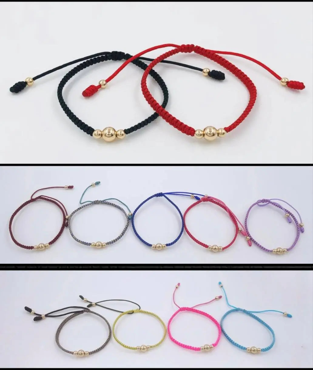 BRAZALETE TEJIDA DEGRADE DORADA 020317 OrolaminadoLuxus