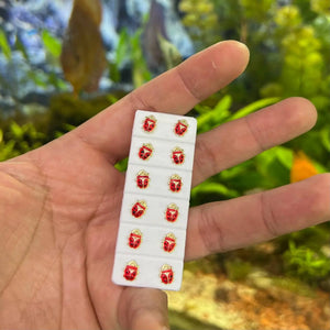 TOPO MARIQUITA ROJA CON ROSCA DE SEGURIDAD Ref 90037 OrolaminadoLuxus