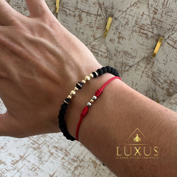 BRAZALETE LUXUS GOLD NEGRO 2486