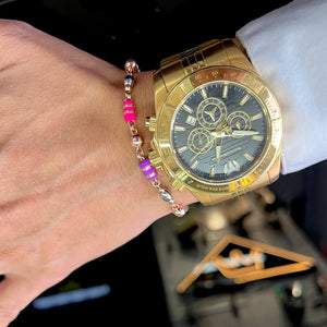 PULSERA ARTESANAL OVALO ROSE DE 20CM 02036312 OrolaminadoLuxus
