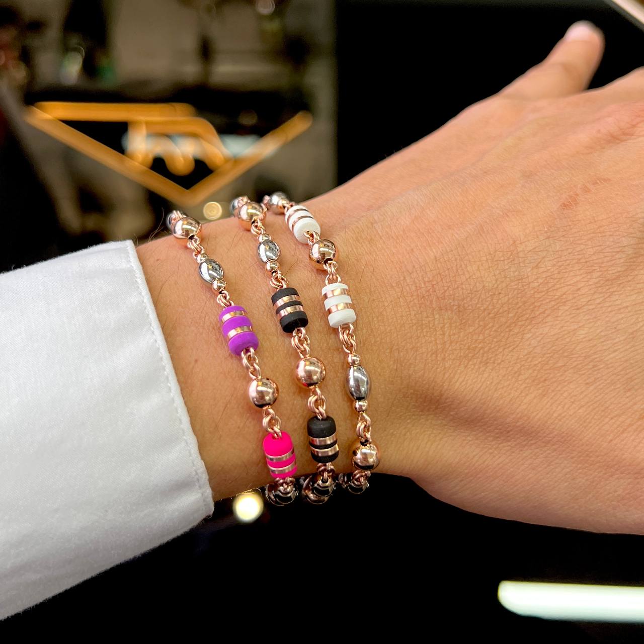 PULSERA ARTESANAL OVALO ROSE DE 20CM 02036312 OrolaminadoLuxus