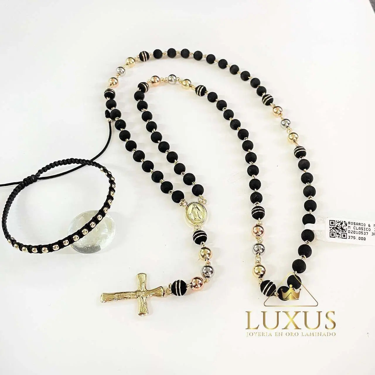 ROSARIO 6 MM CLASICO 3 TONOS 1814 OrolaminadoLuxus