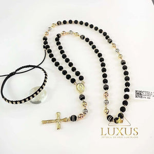 ROSARIO 6 MM CLASICO 3 TONOS 1814 OrolaminadoLuxus
