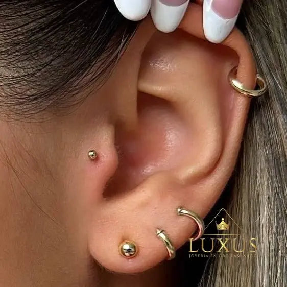CANDONDA MINI TIPO PIERCING 7MM  014A OrolaminadoLuxus